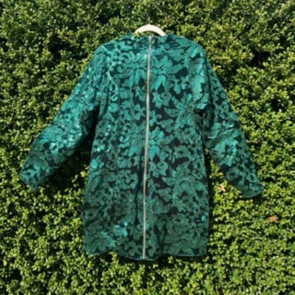 Sequin Detail Velvet Dress